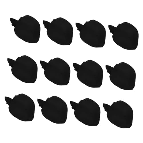 FRCOLOR 12pcs Unisex Chef Caps Black Cooking Hats for Kitchen Staff Breathable Design for Men Women Modern Culinary Uniforms for Restaurant Hotel Services