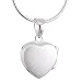 Produktbild Vinani Anhänger Herz Medaillon zum Öffnen mattiert glänzend mit Schlangenkette 45 cm Sterling Silber 925 Kette Italien AHK-S45