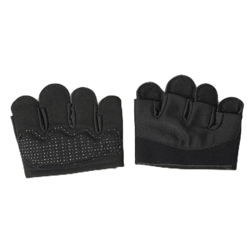 FSJMTQTS Guantes de Yoga Guantes de medio dedo for ejercicios de yoga y levantamiento de pesas para Físico(Schwarz,XL)