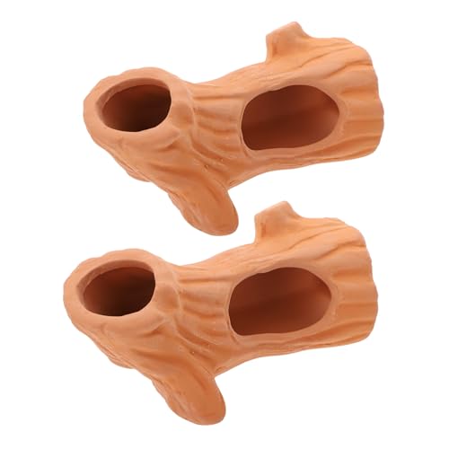 BESPORTBLE 2 Piezas Escondite de Pescado y camarones Colgante pecera con Soporte Gran Cueva del Acuario Calentador Bomba Diver Water aquário criaderos de Peces Adorno de paisajismo cerámica