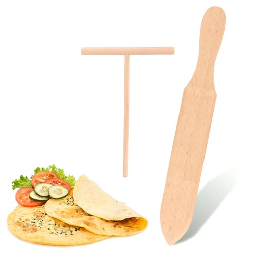 2Stück Crepes Verteiler,T-Förmige Crepes Verteiler&Teigverteiler Set,Crêpe Spreader,Crepes-Set,Verteilt Crepes&Palatschinken Hauchdünn,Pfannkuchen Macher Werkzeug,für Pfannkuchen,Pancake,Palatschinken