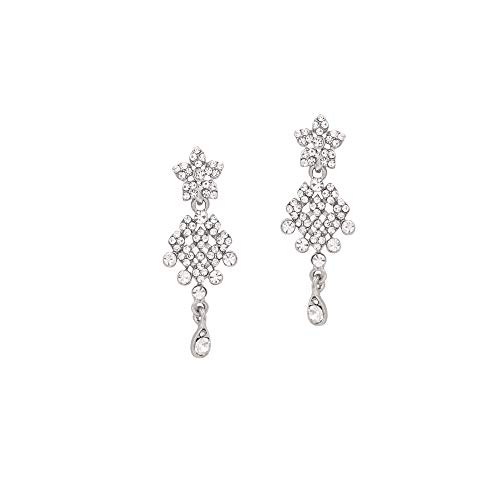 Image of Atasi International Silver Plated Alloy Choker Necklace Jewellery Set with Earrings and Maang Tikka (White)