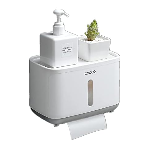 REOOHOUSE Wall-Mounted Paper Towel Dispenser Rolls Tissue Multifold Paper Holder Box for Home and Office(GRAY-S) Cover