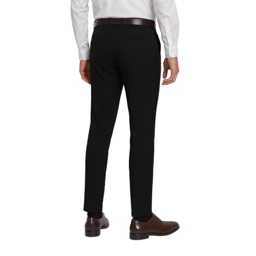 Image of Men's Stretchable Formal Trousers | Regular Fit Mid Rise Office Wear Pants | Elasticated Waistband 2 Inch Stretch | 4 Pocket Pant