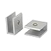 Aexit 30mmx30mmx16mm Aluminium Fall Protection Alloy Square Shaped Glass Clamps Clip Silver Safety Clips Tone 2pcs