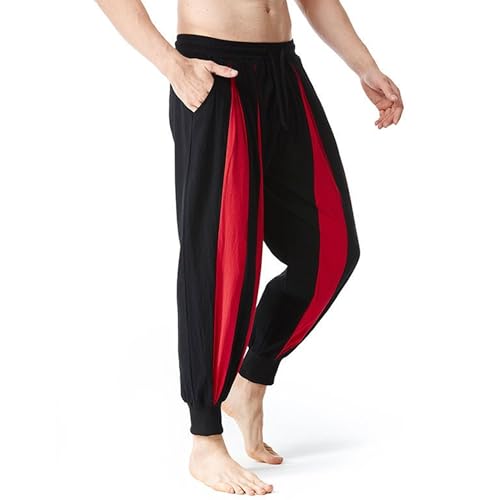 Men's Color Block Stylish Baggy Pants Elastic Waist Casual Streetwear Trousers Breathable Tapered Outdoor Pants2