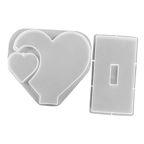 ERINGOGO Photo Frame Silicone Mold Double Heart Ornament Mold Reusable Resin Casting