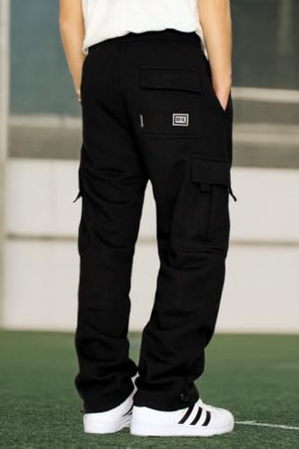DREAM USA Men's Heavyweight Fleece Cargo Sweatpants4