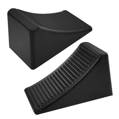 BRIGHTFUFU 2Pcs Rv Wheel Chocks Heavy Duty Non Slip Tire Stoppers with Design for Trailers and Campers Prevents Vehicle Movement Stable Slope Wheel Design for Safety