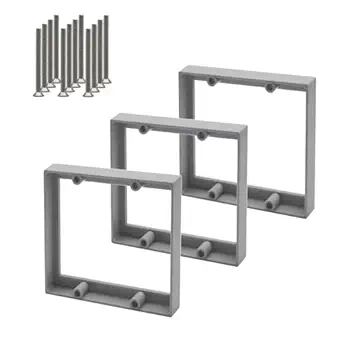 1/2” Double Gang Receptacle Outlet Box Extender,Gray Electric Boxes Extender for Outlets with Screws,Complies with Applicable Electrical Codes,3Pack