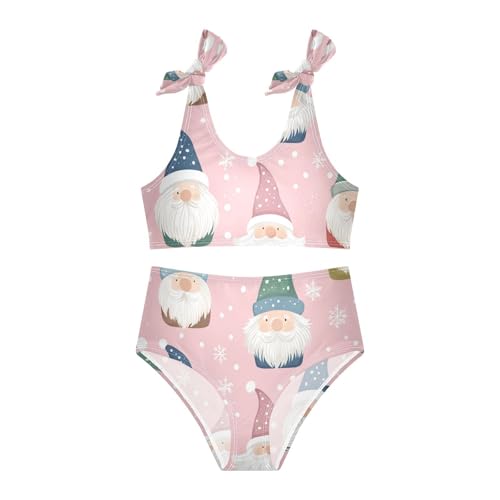 KLL Cute Christmas Gnomes Girls' 2 Pieces Bikini Set Beach Swimsuits Swimming Suits Adjustable Strap3