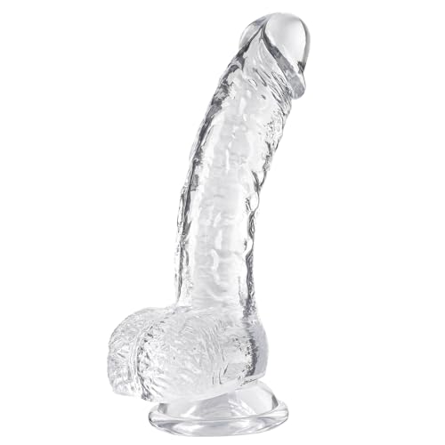 Clear Realistic Dildo 7.3 Inch Feels Like Skin Body-Safe Material with Strong Suction Cup for Hands-Free Play Adult Sex Toys Suitable for Women Men Gay Couple