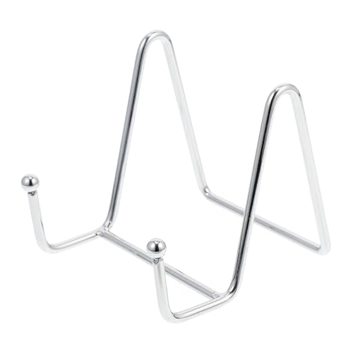 ABOOFAN Photo Display Holder Vertical Plate Holders Dish Show Black Plate Stand Book Displays Support Plate Rack Small Plates Decorative Plate Holder Stand Display Stand Iron Silver