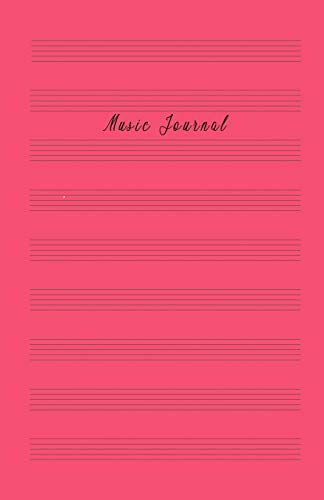 Music Journal: Music Manuscript Paper, Staff Paper, Musicians Notebook (Music Composition Books) 5.06 x 7.81 inches, 100 pages Red Soft Cover image 3