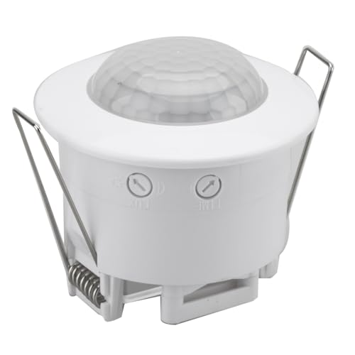 Bdghay DéTecteur de Mouvement PIR Encastré au Plafond, DéTecteur RéGlable Infrarouge pour Couloir, EntrepôT, Escaliers, Porche, Interrupteur de Lampe