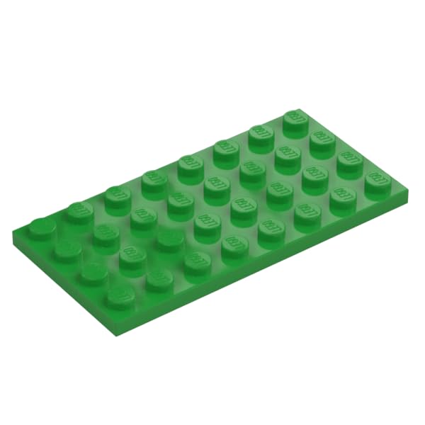 LEGO Plate Building Base 4 x 8, Part 3035 (Bright Green, 5, Bricks)