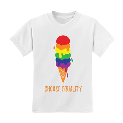 Tstars Kids Pride Rainbow Shirt for Boys & Girls - LGBTQ Ally Love Equality Tee for Toddlers and Youth 4T White