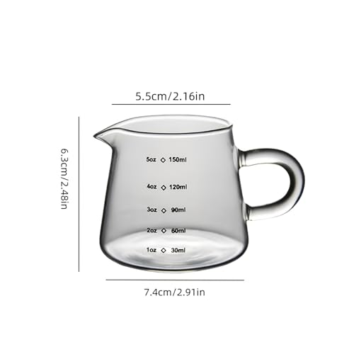 Vaso medidor de vidrio de 150ml/250ml transparente miniatura 2