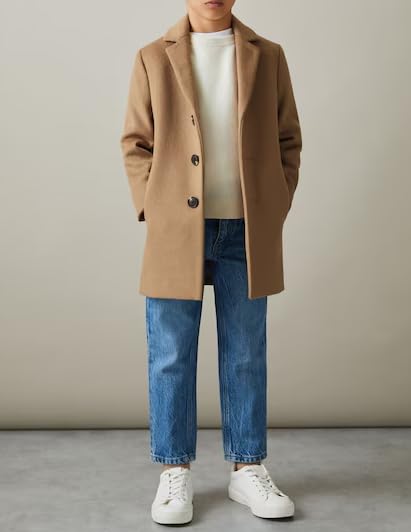 ORBITRAY 2-14 Years Wool Blended Notch Lapel Coat Thighs Length for Boys Fall Coat Winter Dinner Dress Coat2