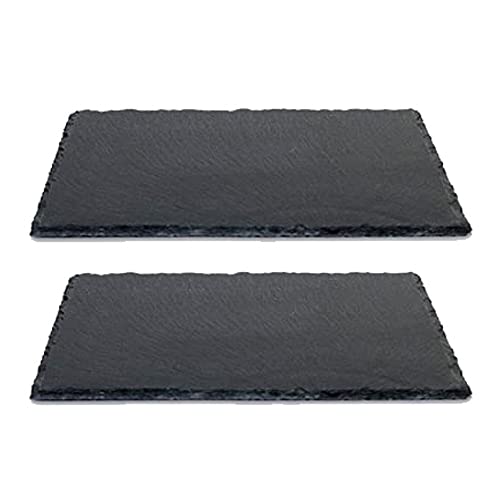 Set Piatti In Ardesia Naturale - 4 Pezzi Rettangolari 30x20 Cm - Foto 2