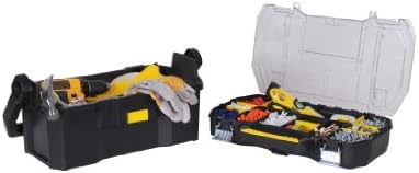 STANLEY Toolbox Tote Plus Storage Organiser, Heavy Duty Metal Latch, Removable Dividers, 19 Inch, STST1-70317