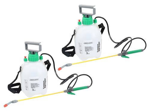 SECURA 2x Drucksprüher Pumpsprüher Pflanzensprüher Gartenspritze 3 Liter