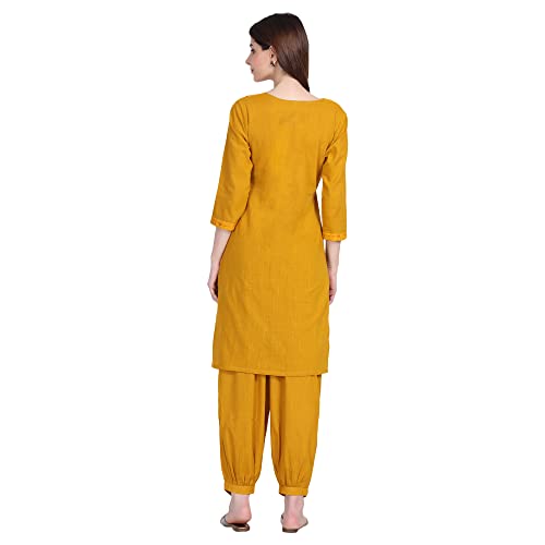 Image of Women Kurti Set With Salwar | Cotton Short Kurta