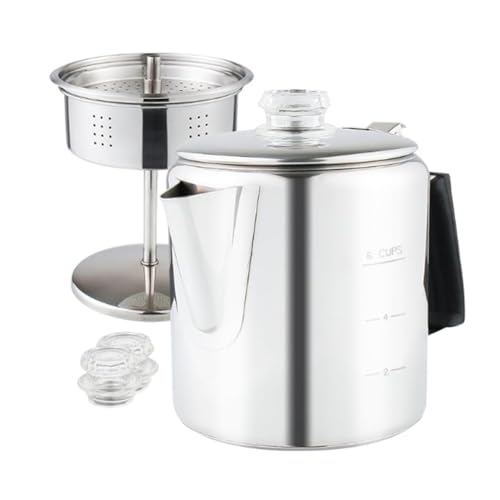 melairo Cafetera Percoladora Multiusos con Perilla de Vidrio Resistente Al y Manejar de Gel de SíLice, para Placa de InduccióN Interior, 6 Tazas melairo Cafetera Percoladora Multiusos con Perilla de Vidrio Resistente Al y Manejar de Gel de SíLice, para Placa de InduccióN Interior, 6 Tazas