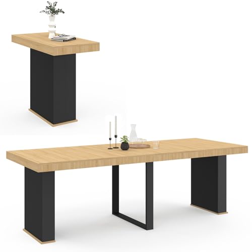 IDMarket - Table Console Extensible Eden 10 Personnes 235 cm Bois et Noir