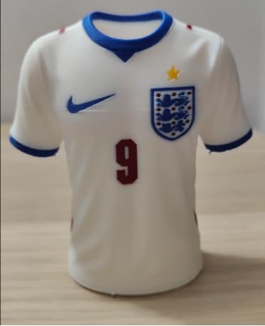 England No. 09 Jersey Miniature FI-FA WorldCup 3D Printed Figurine Jersey Collectible Desk Decor | 3D Printed Sports Souvenir | Premium Home & Office Decoration | Gift for Football Fans-image-5