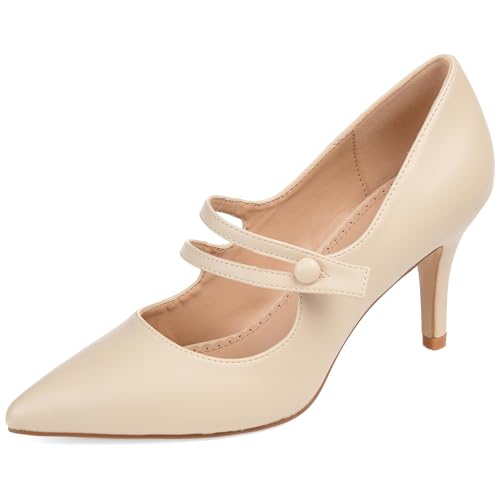 Journee Womens Sidney Pointed Toe Mid Heel Pumps