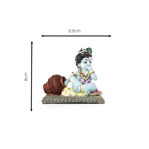 Estatua decorativa de Krishna Kanha 3 pulgadas miniatura 3