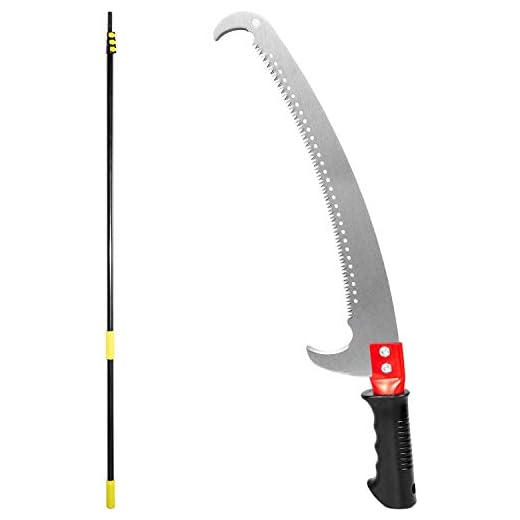 Happybuy Telescopic Pole Saw 4-12 Foot Extendable Telescopic Landscaping Pole Saw with 2-Foot Saw Blade For Pruning and trimming Branches and Leaves