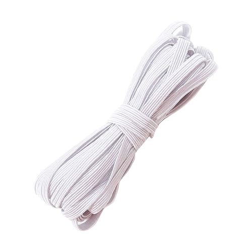 Weddecor 5Mm White Trim Elastic Cord Spool, Flat Elastic Bands Smooth Finish Sewing Thread for Knitting, Arts & Craft Accessories, Jewelry Making, Clothing, 1 Metre