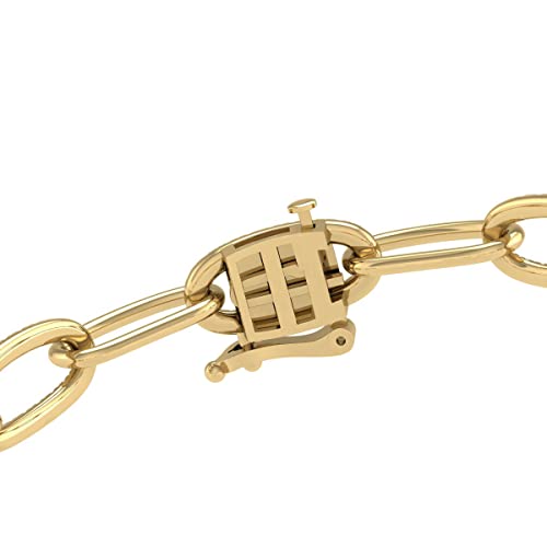 TimeLess Classics 14K White, Yellow and Two Tone Gold Natural Diamond Paperclip Link Bracelet for Women Comes with Push Button, A Graceful Gift for Her (J-K Color, I2-I3 Clarity)3
