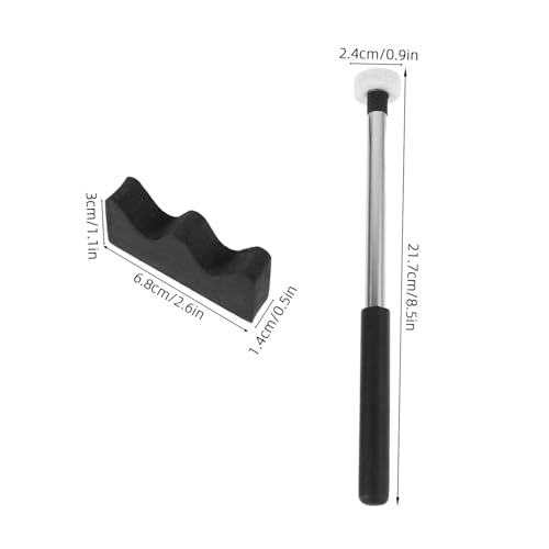 Baquetas para batería YARNOW con mango antideslizante de metal y cabeza de fieltro, modelo YRMCI6Q013PI53088N54V1, color negro, tamaño 2B, juego de 2 piezas miniatura 2