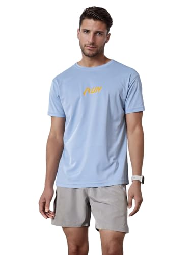Image of FitMonkey Sports Crew Neck Stretchable Dry Fit T Shirt | Regular Fit Textured T Shirt for Men |Sport T Shirt for Men | Quick Dry Technology with Moisture Control |Breathable & Lightweight