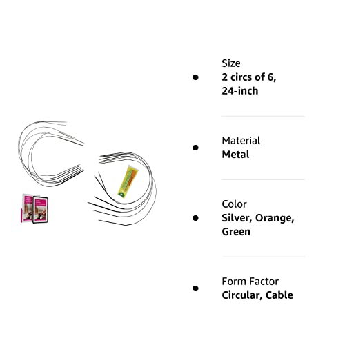 Knitpal Sock Circular Knitting Needle Set, Two Circular Method, 12 Pcs In 6 Sizes, (Free Patterns), Ideal For Beginners & Experienced Knitters, 24 Inches #TOP5
