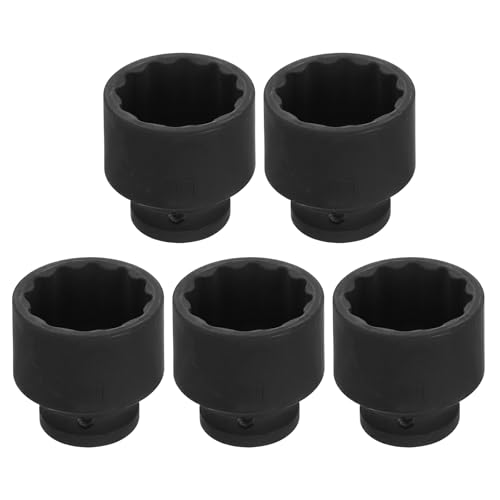 Image of HARFINGTON 5pcs 1 /2 inch Drive x 32mm Shallow Impact Socket 12-Point Metric CR-V Steel Spindle Nut Impact Flip Sleeve for Home Auto Nuts Bolts Repair