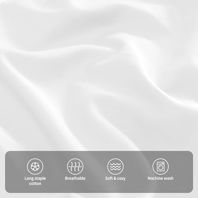 Warmstar 100% Cotton Toddler Pillowcase Set of 2, 600 Thread Count 13x18 Toddler Pillowcases Soft & Breathable, Cotton Travel Pillow Case Cover 13x 18 with Envelope Closure,White