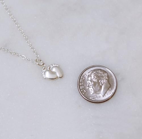 EFYTAL New Mom Gifts, 925 Sterling Silver Personalized Tiny Feet Necklace for Mom to Be3