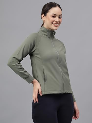 Image of Cantabil Solid Full Sleeves High Neck Regular Fit Women Casual Jacket | Casual Winter Jackets for Women | Ladies Jackets for Winter Wear (P LJKT00101 MINTGREEN)