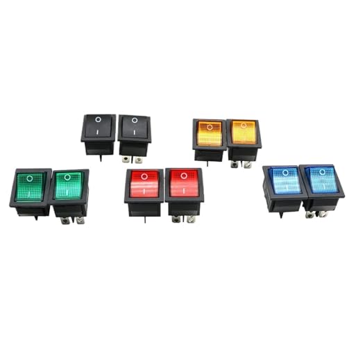 Interruptor basculante KCD4 azul de 4 pines para control de encendido y apagado en equipos 6