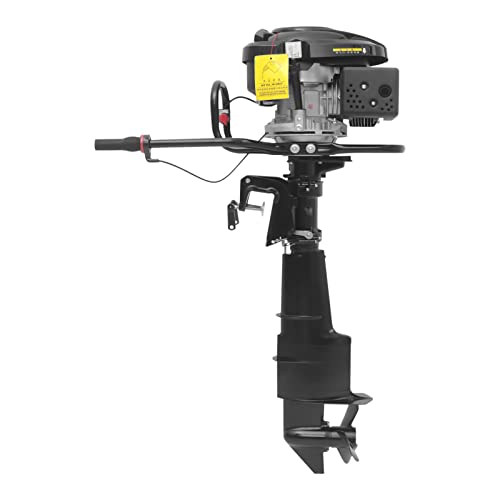 BAIODNB 4 Stroke 7.5HP Outboard Motor Engine, 196CC Gas Outboard Fishing Boat Motor Engine, Manual Transom Mount, 2.7-8m Boat Compatible