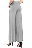 Made By Johnny MBJ WB1104 Womens Wide Leg Palazzo Lounge Pants L Heather_Grey