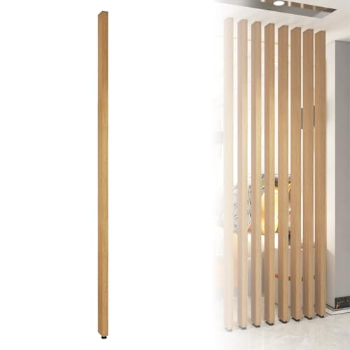 Divisor de habitación de grano de madera, columnar, de metal de suelo a techo, separador de habitación decorativo para pasillo/escalera