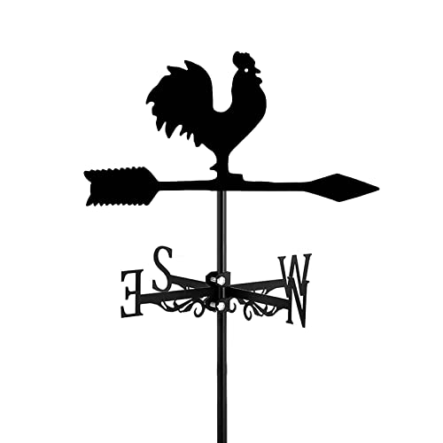 Veleta con Indicador de Dirección de Veleta de Jardín con Forma de Gallina Gallo Negro Adorno para Decoración de Jardín Manualidades Gallo