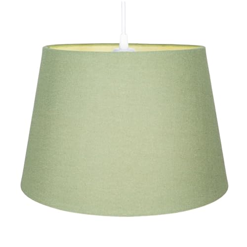 Classic and Traditional 10 Inch Olive Green Linen Fabric Drum Table or Pendant Lamp Shade 60w Maximum, 10" - Image 2