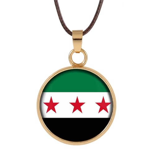 XIAOQENAN Collier avec pendentif drapeau de la Syrie - Tendance - Bijou de cou / porte-clés pour homme et femme, taille unique