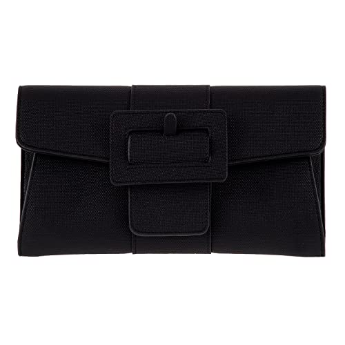 Image of Synthetic Leather Belted Envelope Clutch